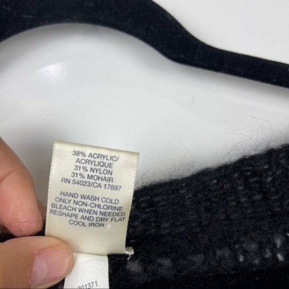 Old Navy Black Long Sleeve Mohair Knit Sheer Sweater Size Small - Picture 6 of 8
